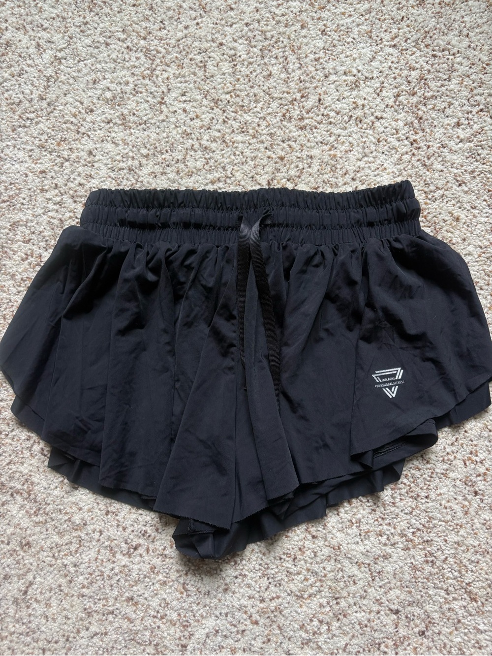 Women’s Black Athletic Ruffle Shorts